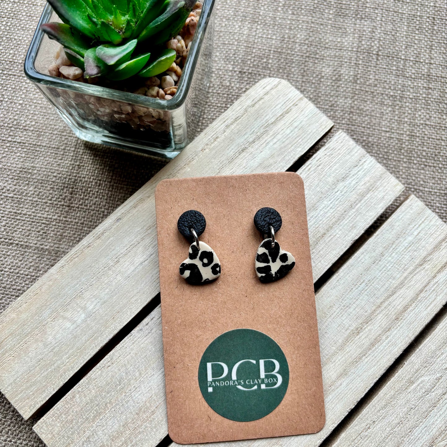 Leopard drop earrings