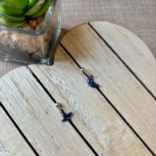 Navy star/moon mini drops