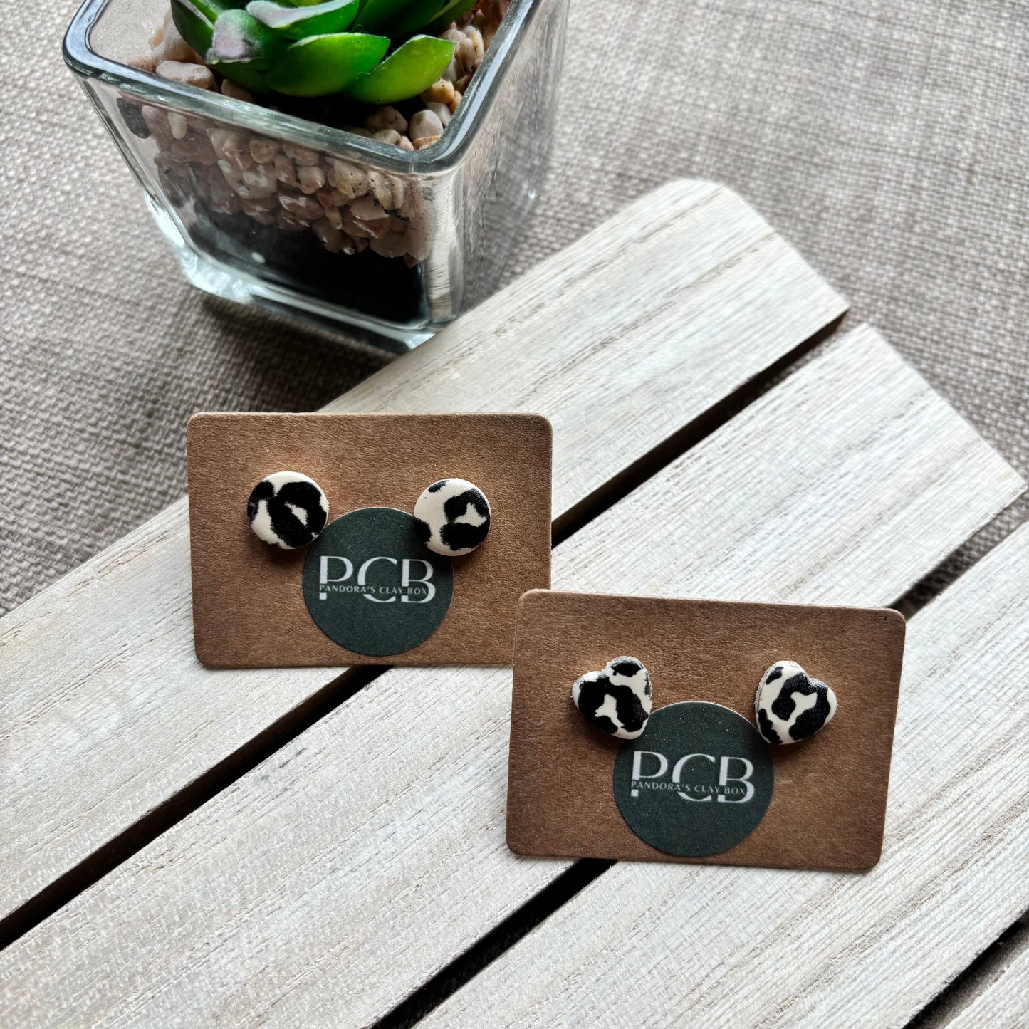 Leopard print studs