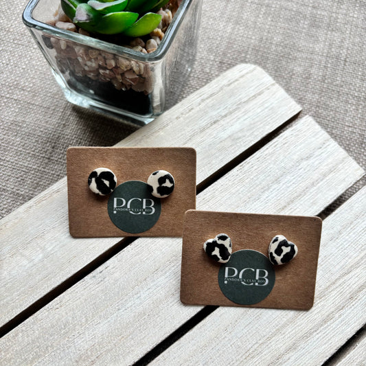 Leopard print studs