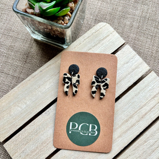 Leopard drop earrings