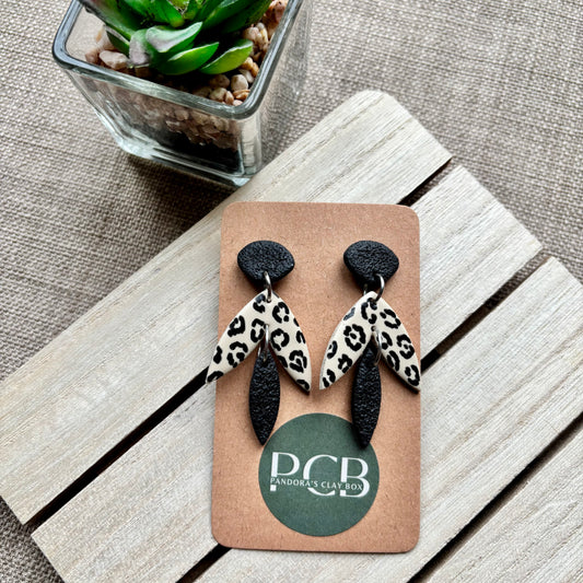 Leopard drop earrings