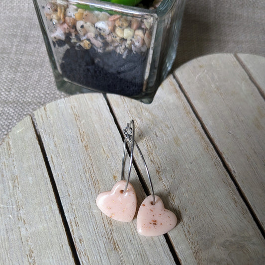 Nude heart hoops
