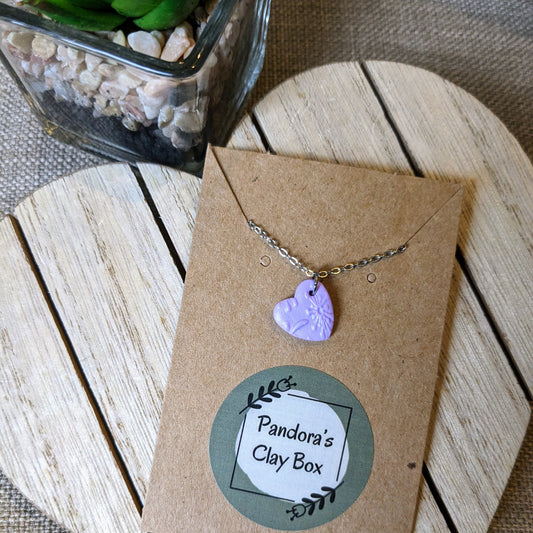 Lilac heart necklace