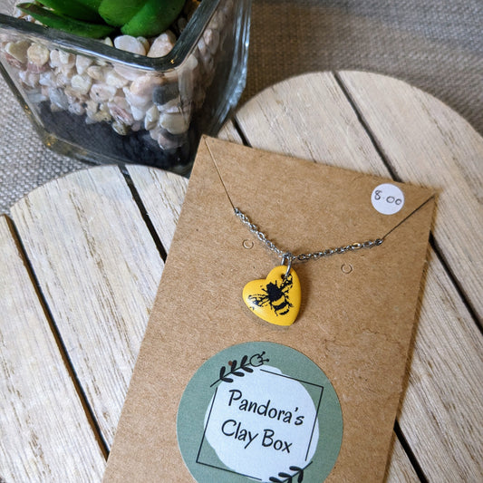 Bee heart necklace