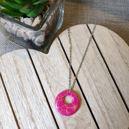Pink floral necklace