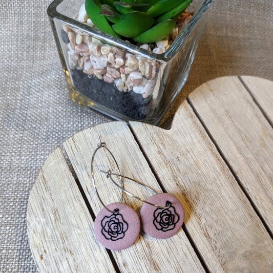 *limited edition* Blush rose hoops