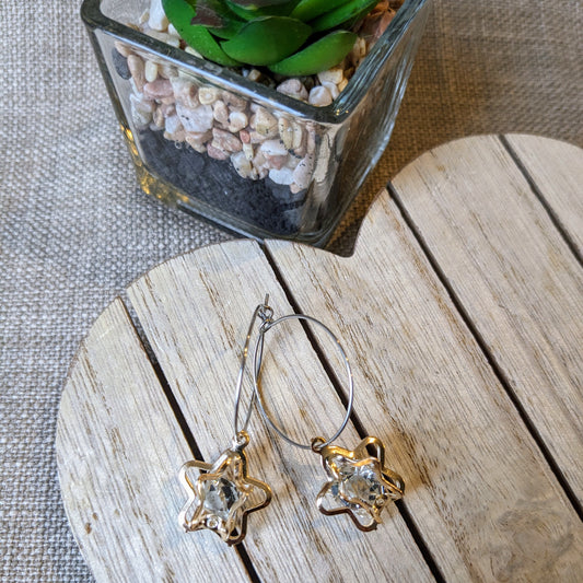 *limited edition* 3D gold star hoops