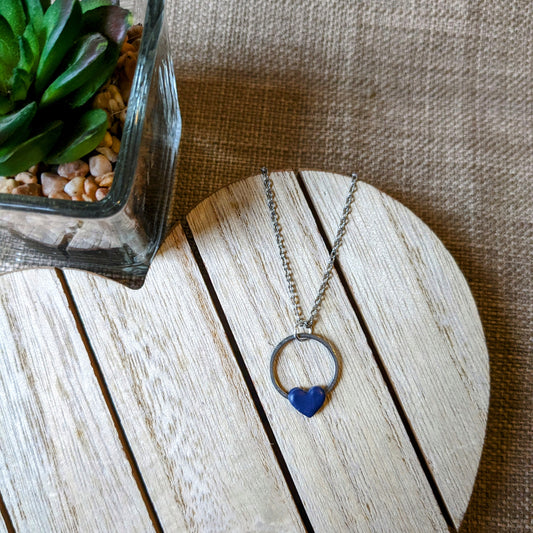Navy heart necklace