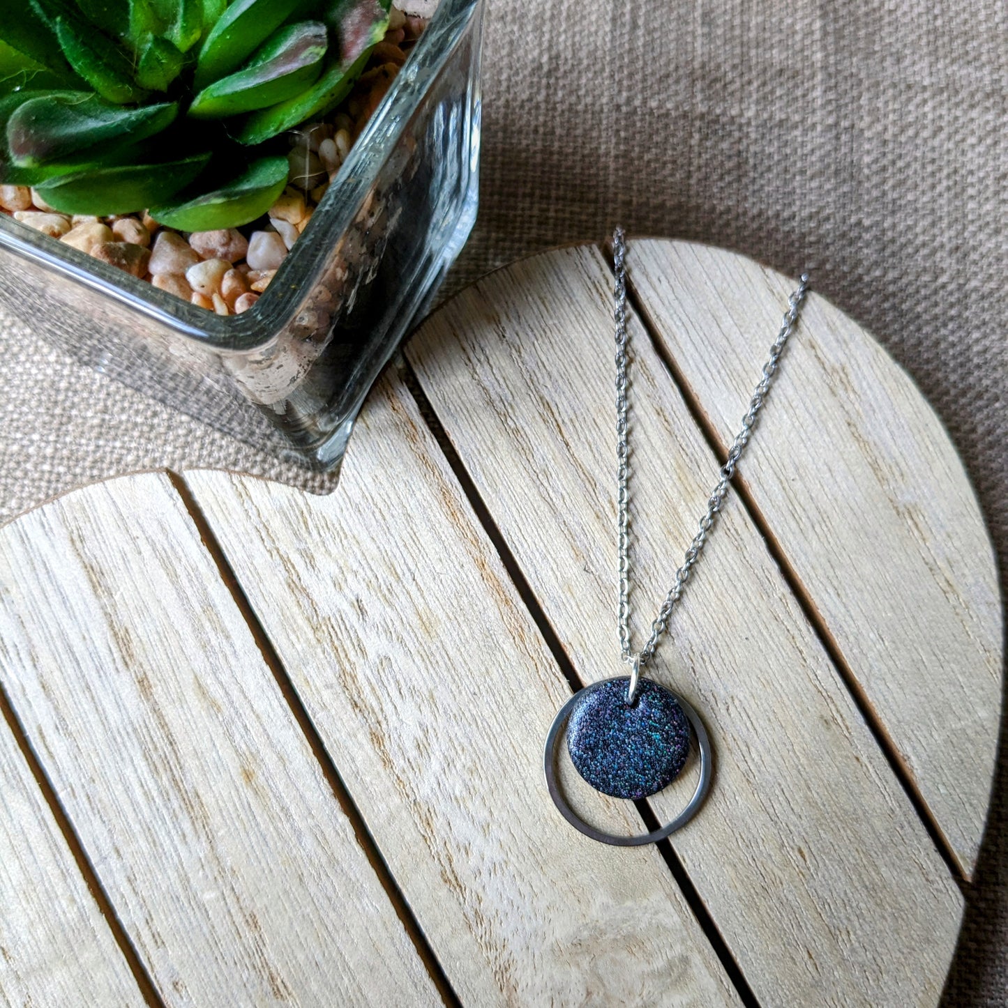 Black glitter necklace