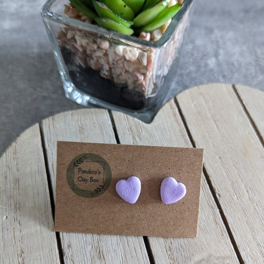 Lilac heart studs