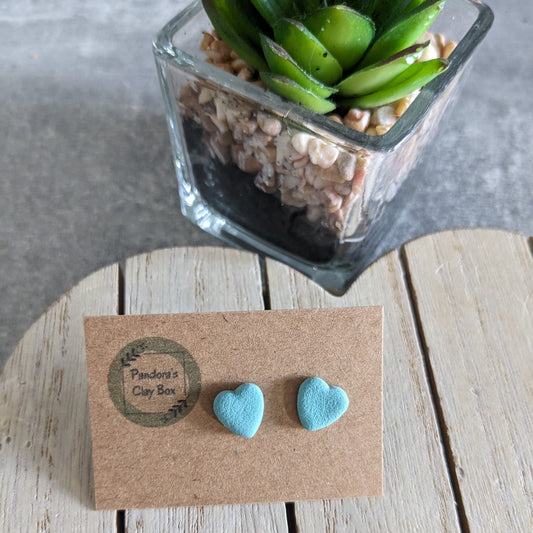 Ocean green heart studs