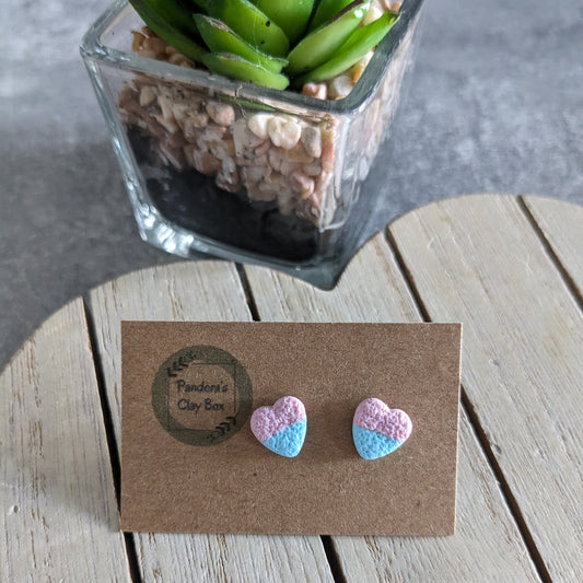 Pastel split heart studs