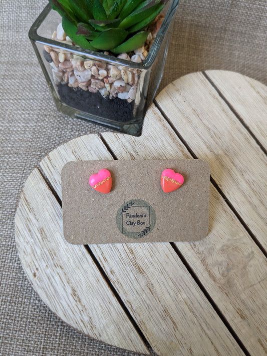 Bold split heart studs