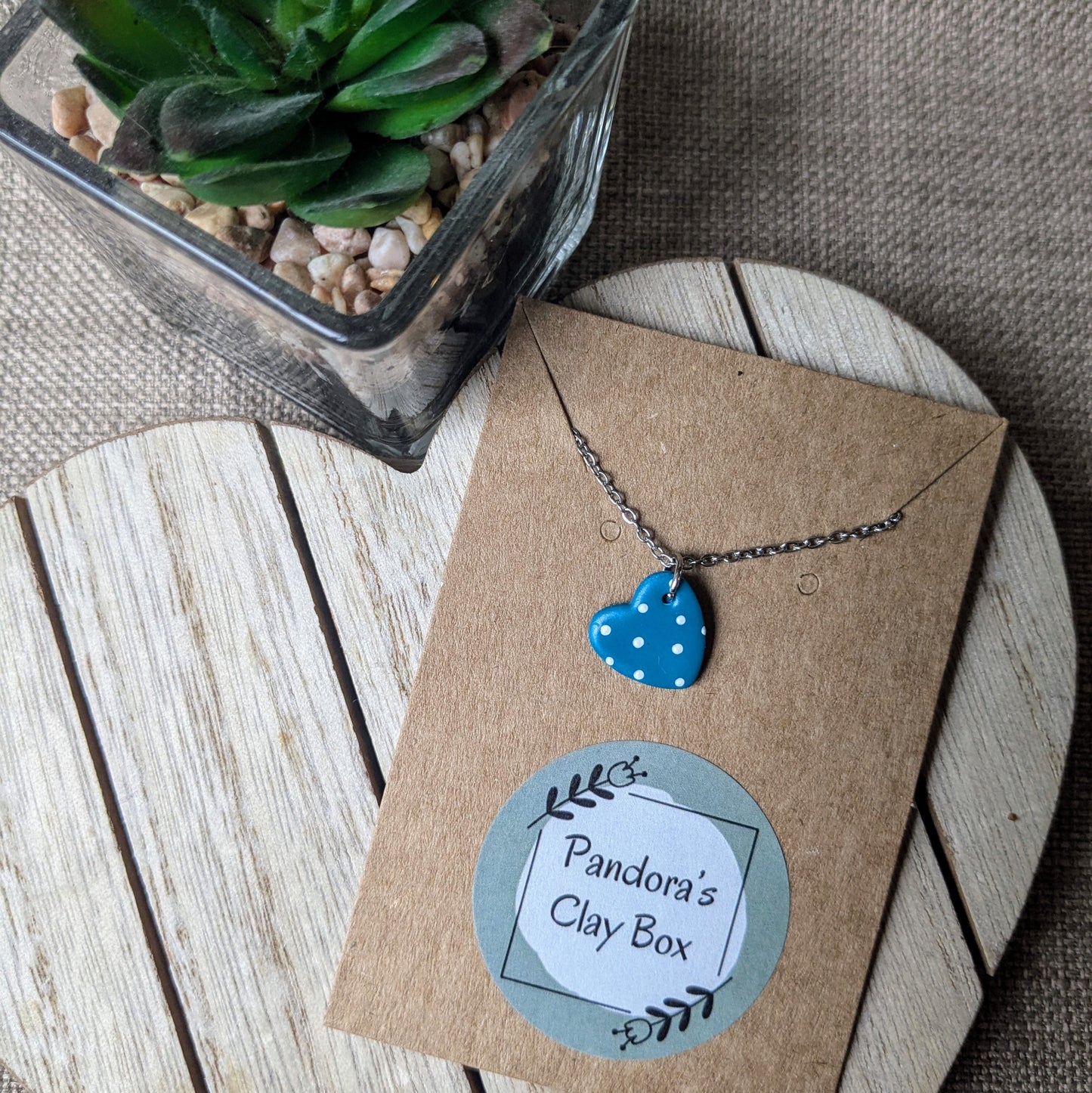 Polka dot heart necklace