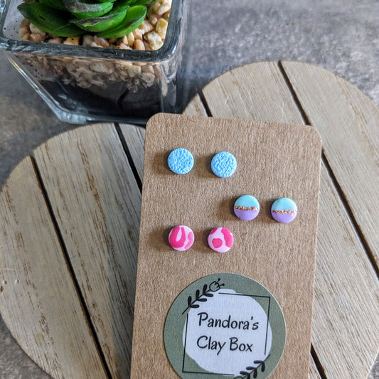 pastel mini trio studs