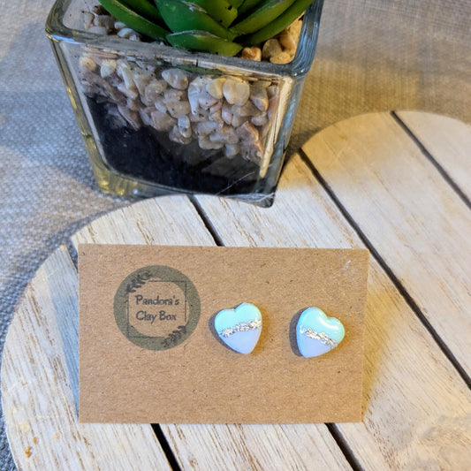 Pastel heart studs