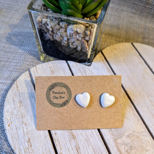 Silver heart studs