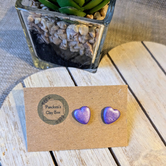Purple heart studs