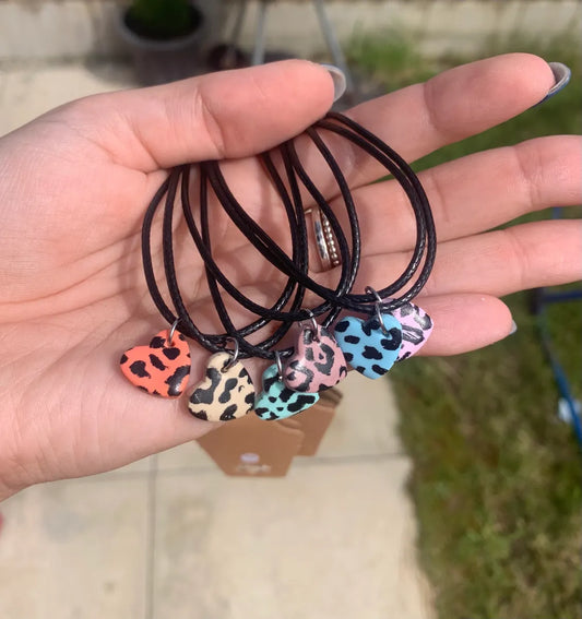 Leopard cord necklace