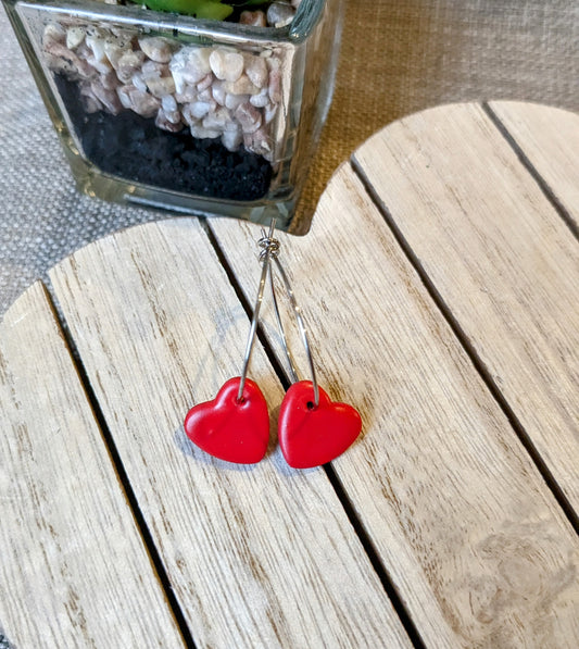 Red heart hoops