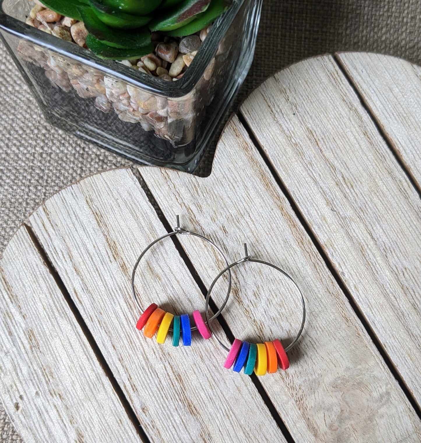 Rainbow disc hoops