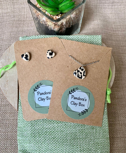 Nude leopard print gift set
